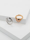 S925 Chain Ring with black stone